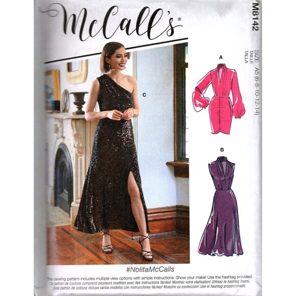 McCall's M8142 Misses 6 to 14 Off The Shoulder Dress Sewing Pattern New - Picture 1 of 2